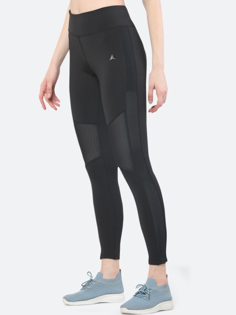 

FITLEASURE Women Black Workout Mesh Tights