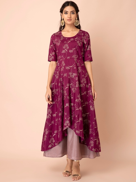 

INDYA Woman Purple Floral Printed Kurta