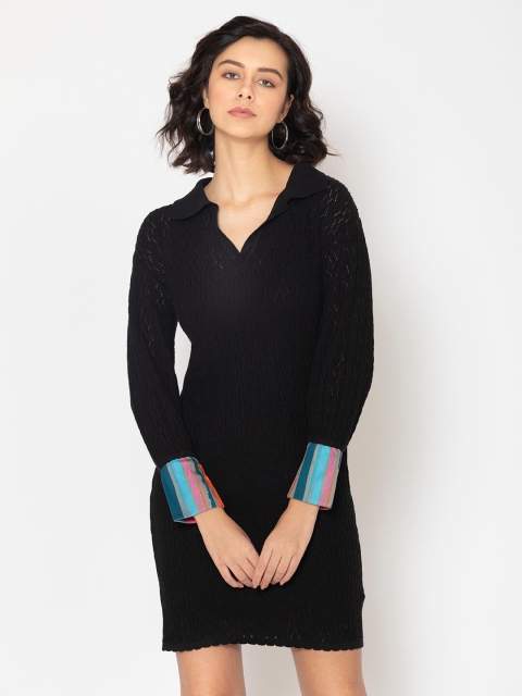 

SHAYE Black Sweater Dress
