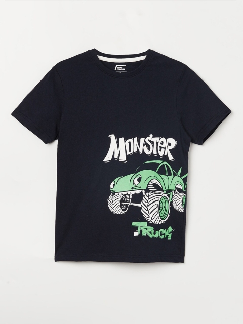

Fame Forever by Lifestyle Boys Navy Blue Printed T-shirt