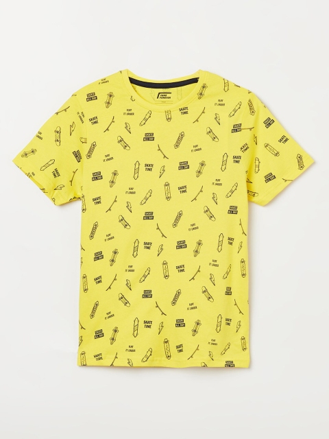 

Fame Forever by Lifestyle Boys Yellow & Black Printed T-shirt