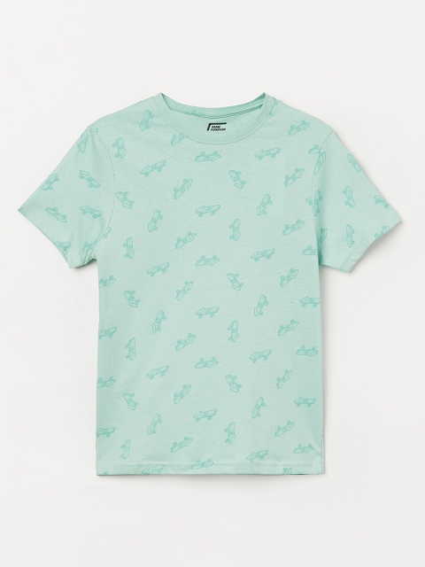 

Fame Forever by Lifestyle Boys Green Cotton Printed T-shirt