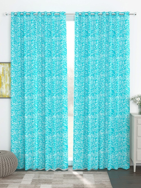 

Story@home Turquoise Blue & White Set of 4 Door Curtain