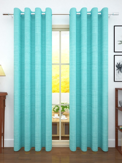 

Story@home Turquoise Blue Set of 2 Jacquard Door Curtain