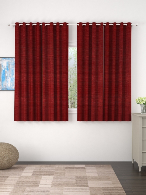 

Story@home Pack Of 4 Maroon Jacquard Window Curtains