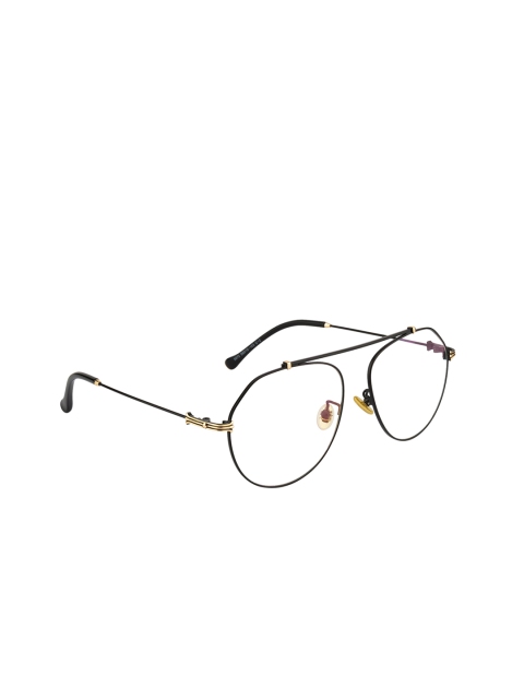 

Ted Smith Unisex Black & Gold-Toned Full Rim Aviator Frames TSD-5872_C2