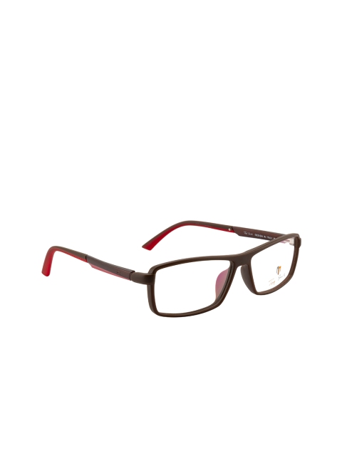 

Ted Smith Unisex Brown & Red Full Rim Rectangle Frames - TSD-7487_MRI10-Brown