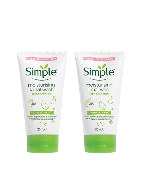 

Simple Set of 2 Kind To Skin Moisturising Facial Wash - 150 ml each, White