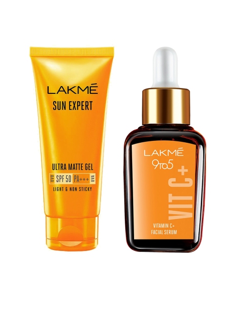 

Lakme Set of Vitamin C+ Serum & Sun Expert Ultra Matte Gel Sunscreen, Orange