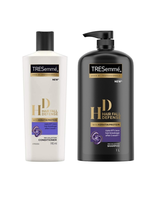 

TRESemme Set of Hair Fall Defense Pro Collection Keratin Protein Shampoo & Conditioner, Black