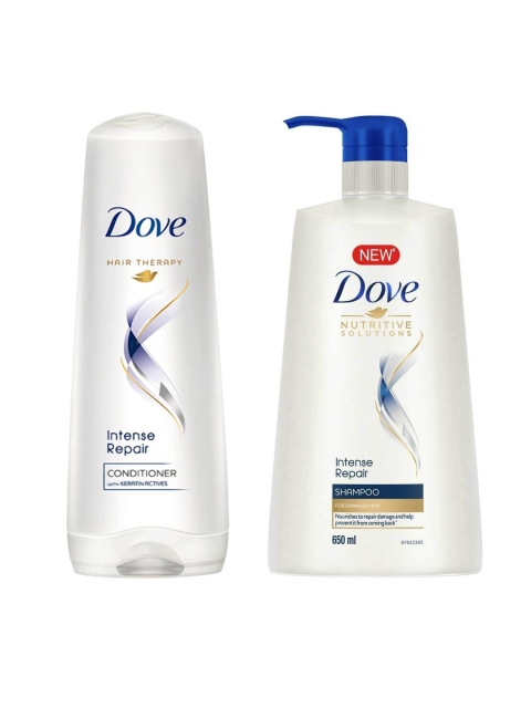 

Dove Set of Intense Repair Shampoo & Conditioner, White