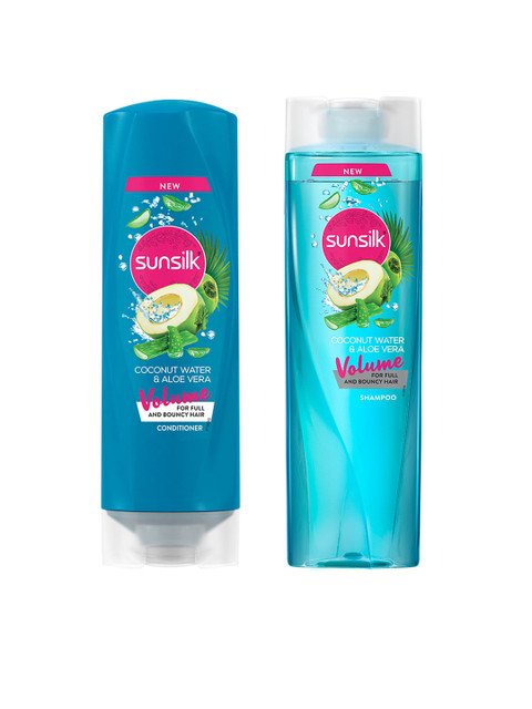 

Sunsilk Set of Coconut Water & Aloe Vera Volume Shampoo & Conditioner, Blue