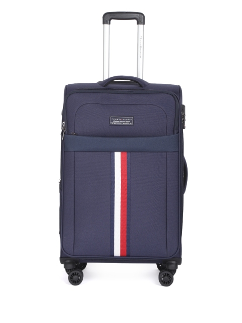 

Tommy Hilfiger Navy Blue Striped Trolley Bag - 62 Litres