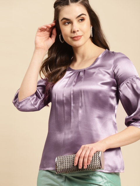 

MABISH by Sonal Jain Mauve Satin Finish Top