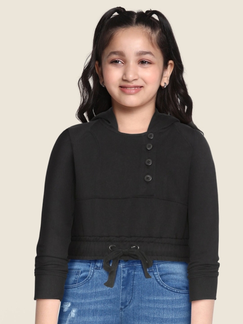 

GOJI Girls Black Hooded Crop Sweatshirt