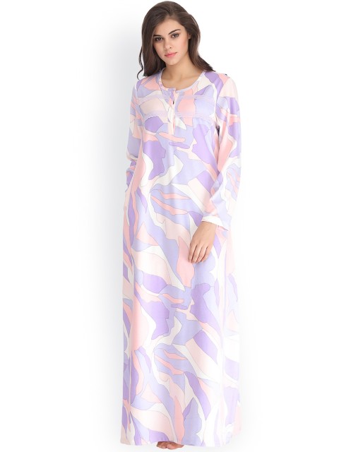 

Clovia Purple Vellore Printed Nightdress NSW749P12