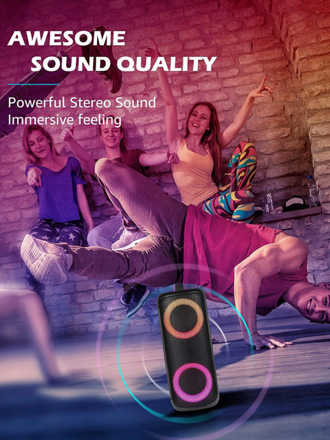

ZOOOK Black Solid Color Blast Bluetooth Party Speaker 30 Watts With RGB Lights