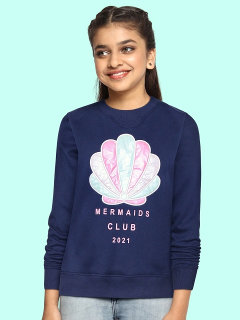 

GOJI Girls Blue Printed Sweatshirt