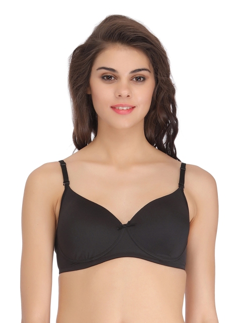 

Clovia Black Full-Coverage T-shirt Bra BR0724P13