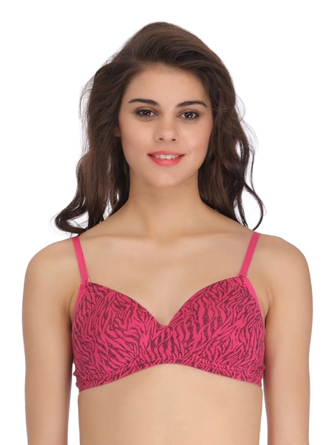 

Clovia Pink Printed T-shirt Bra BR0750P14