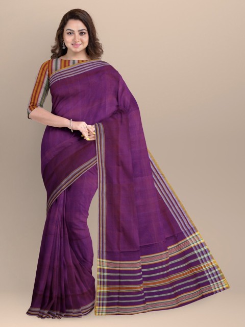 

APCO Violet & Mustard Pure Cotton Saree