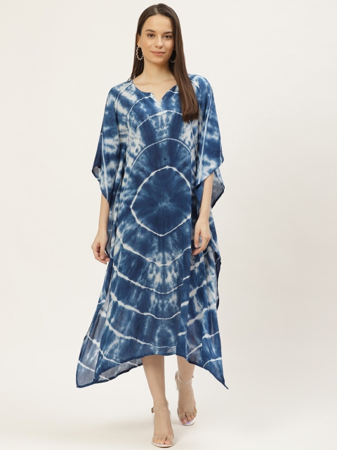 

Maaesa Blue Tie & Die Printed Nightdress