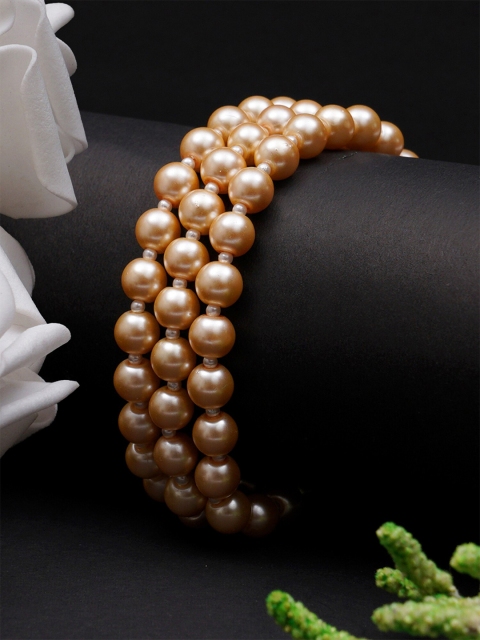 

KARATCART Gold-Toned Pearl Beaded Choker Necklace