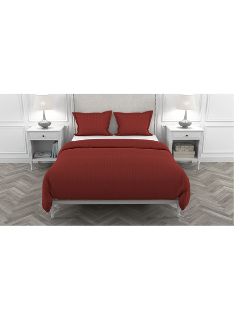 

Livpure Smart Brown Striped Cotton 300 TC Double Duvet Cover With Pillow Cover