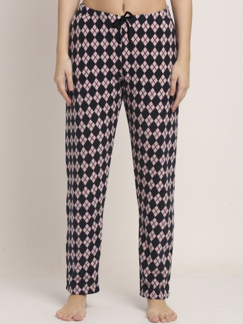 

Kanvin Women Black & Pink Printed Lounge Pants