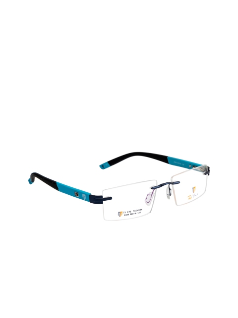 

Ted Smith Unisex Blue & Black Rimless Rectangle Frames TSD-2488_C4