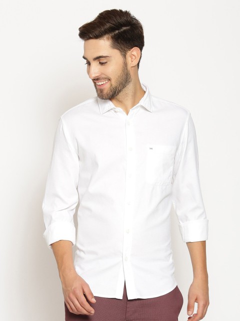 

Basics Men White Slim Fit Casual Shirt