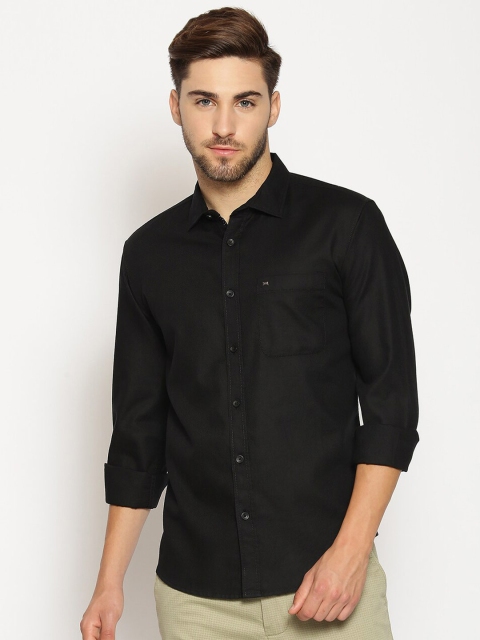 

Basics Men Black Slim Fit Cotton Casual Shirt