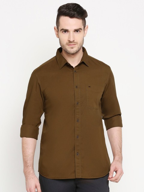 

Basics Men Brown Slim Fit Casual Shirt