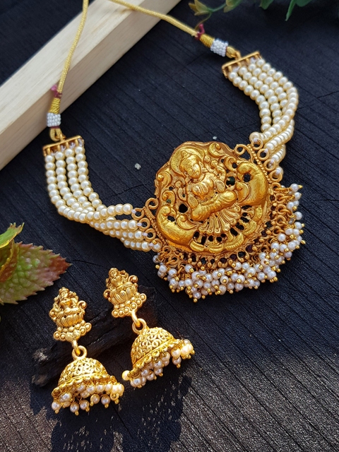 

GRIIHAM Gold Plated Temple Jewellery Set