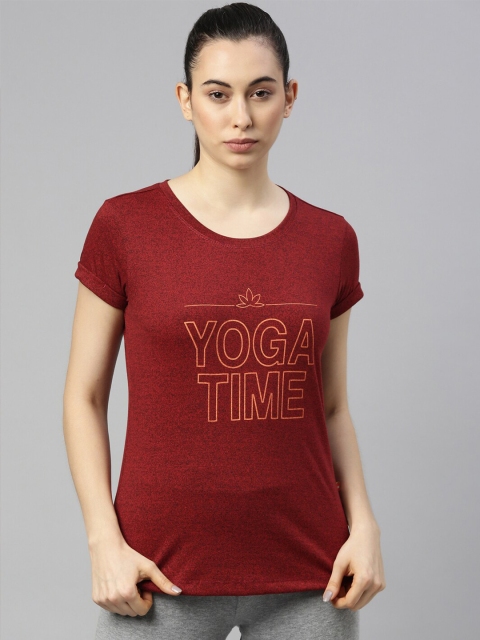 

GOLDSTROMS Women Maroon Typography Printed T-shirt