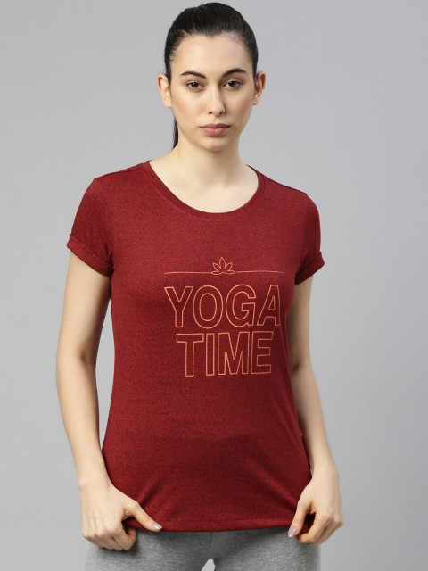 

GOLDSTROMS Women Maroon Typography Printed T-shirt
