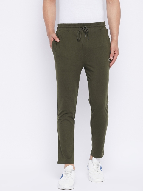 

QUBIC Men Olive Green Solid Slim Fit Track Pants