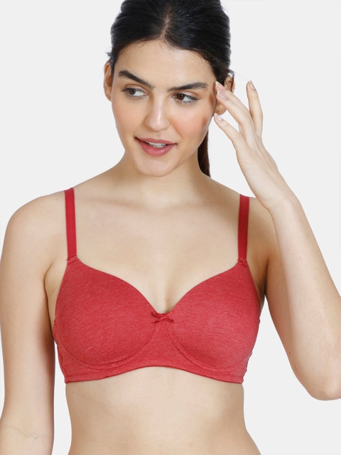 

Zivame Red T-shirt Bra - Lightly Padded