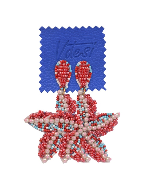 

Vdesi Red Star Shaped Studs Earrings