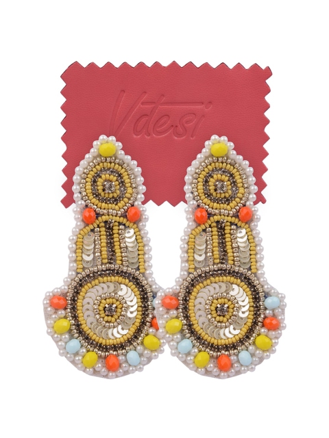 

Vdesi Multicoloured Circular Drop Earrings, Multi