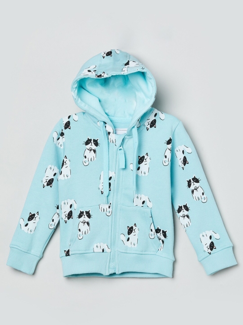 

max Girls Blue & Black Printed Sweatshirt