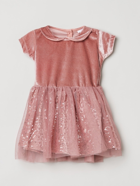 

max Pink Embellished Peter Pan Collar Dress
