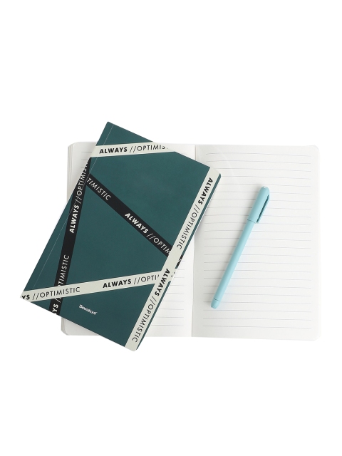 

Bewakoof Green Printed Always Optimistic Notebook