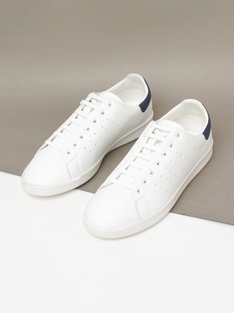 

max Men White Colourblocked PU Sneakers