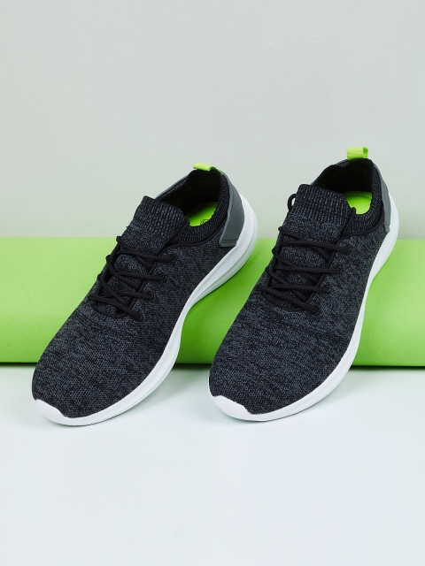 

max Men Charcoal Woven Design PU Sneakers