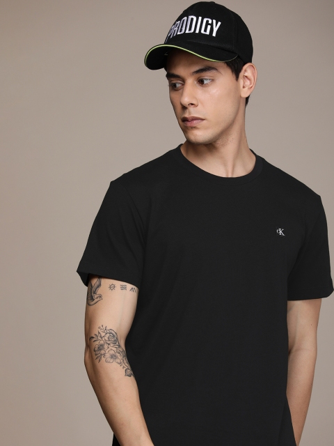 

Calvin Klein Jeans Men Black Brand Logo Printed Casual T-shirt
