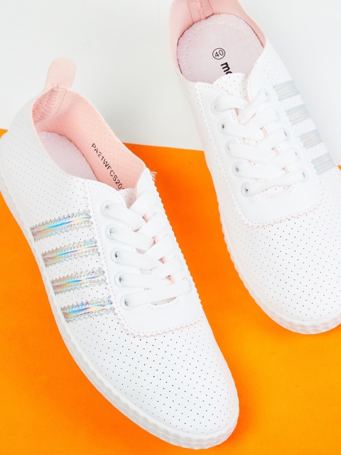 

max Women White Perforations Regular Sneakers