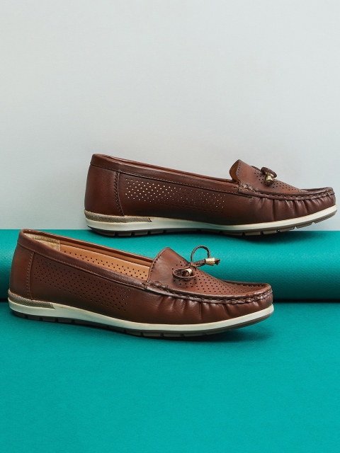 

max Women Brown PU Loafers
