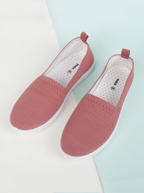 

max Women Pink PU Slip-On Sneakers