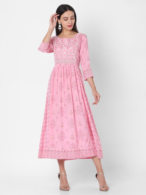 

Ojas Designs Woman Pink Floral Maxi Dress